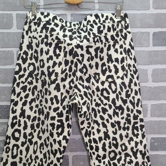 See By Chloe Animal Print Mid Rise Cropped Straight Jeans Size 40 - Picture 9 of 10